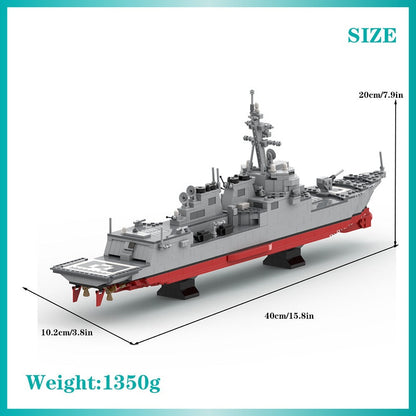 Guided Missile Destroyer MOC Building Kit | Modern Warship Model - 8
