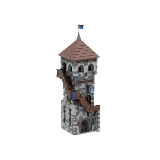 H08 Owl Tower MOC Modular Medieval Castle Building Kit - 1