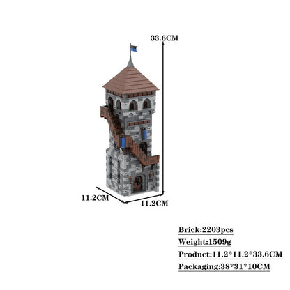 H08 Owl Tower MOC Modular Medieval Castle Building Kit - 4