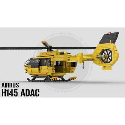 H145 Yellow Civil Rescue Helicopter MOC Building Kit - 4