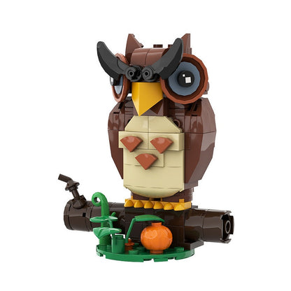 Halloween Owl MOC Brick-Style Display Building Kit - 1