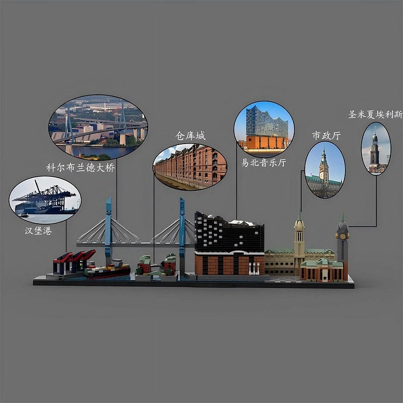 Hamburg Germany Skyline MOC Architecture Building Kit - 2
