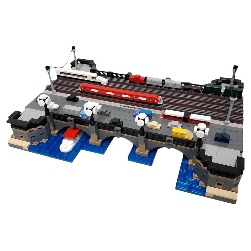 Hamburg Lombard Bridge Railway & Road MOC Building Kit - 4