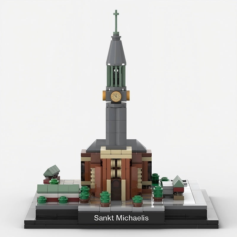 Hamburg St Michael's Church MOC Baroque Architecture Building Kit - 1