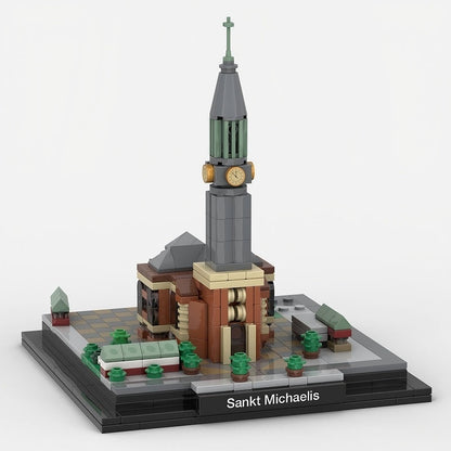 Hamburg St Michael's Church MOC Baroque Architecture Building Kit - 2
