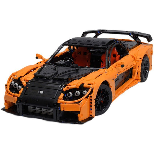 Han's Orange Drift JDM Sports Car Building Kit | LEGO-Compatible MOC - 1