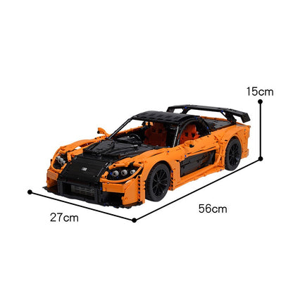 Han's Orange Drift JDM Sports Car Building Kit | Compatible MOC - 2