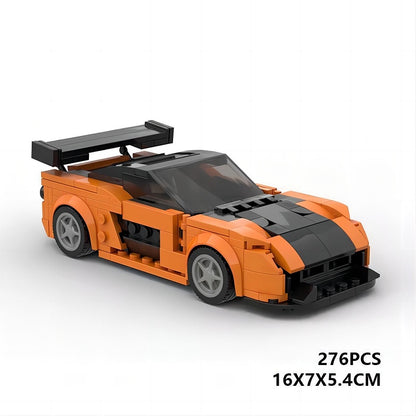 Han's Orange Drift JDM Sports Car Building Kit | LEGO-Compatible MOC - 3