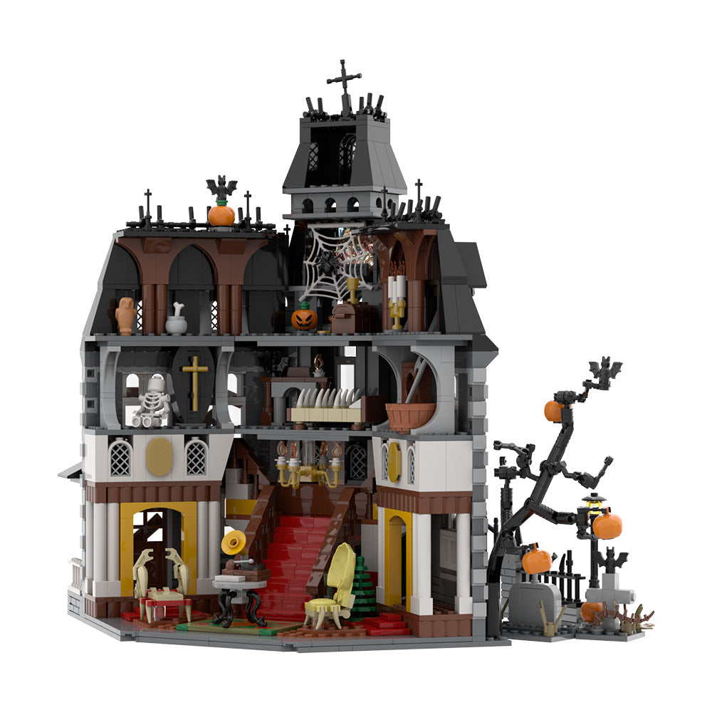 haunted house building set | the addams family | lego compatible - 5