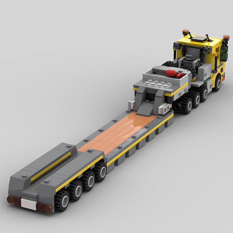 Heavy Construction Low-Loader Truck MOC Building Kit - 2