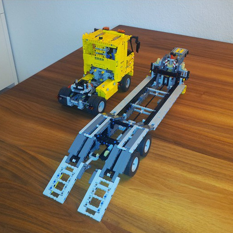 Heavy Duty Low Loader Trailer Building Kit | LEGO-Compatible MOC - 2