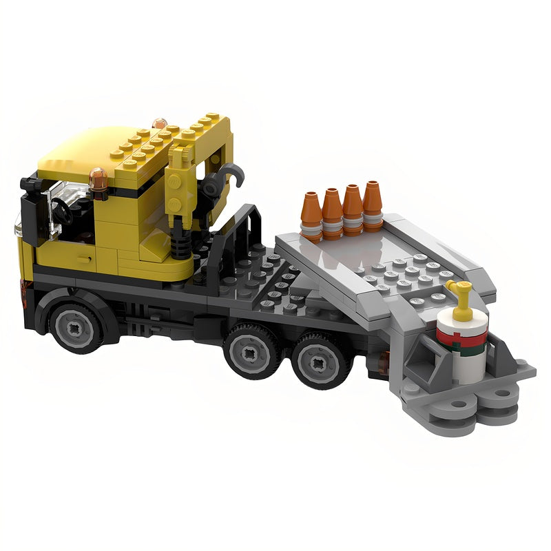 Heavy Haulage Low-Loader Truck with Trailer MOC Building Kit - 3