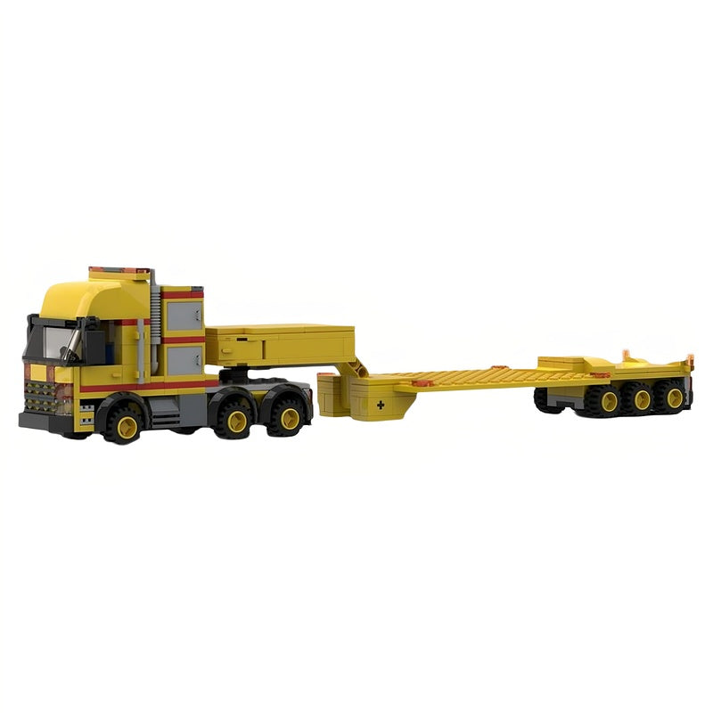Heavy Haulage Lowboy Transport Truck with Trailer MOC Building Kit - 1