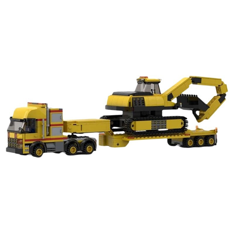 Heavy Haulage Lowboy Transport Truck with Trailer MOC Building Kit - 3