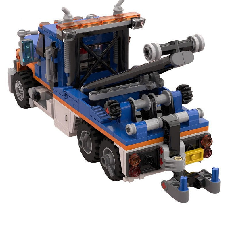 Heavy Wrecker Tow Truck MOC Building Kit | Recovery Vehicle Model - 4