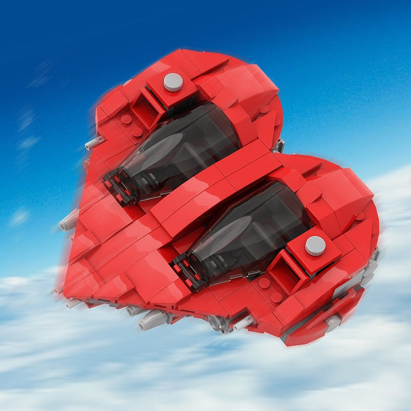 Herz-Class Heart Interceptor MOC Building Kit | Futuristic Starfighter - 2