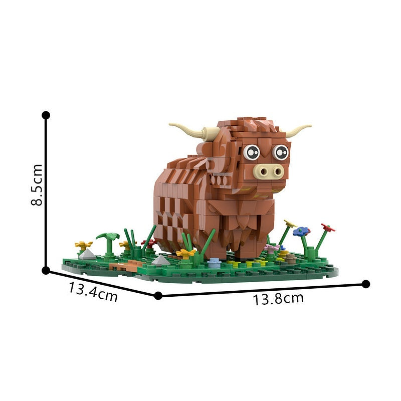 Highland Cattle MOC Building Kit | Realistic Wildlife Display Model - 5