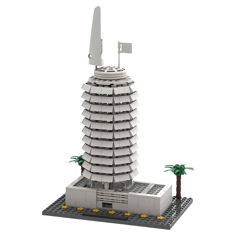 Hollywood Circular Record Tower MOC Building Kit - 1