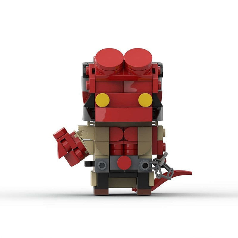 Horned Red Supernatural Anti-Hero MOC Cube Character Building Kit - 1