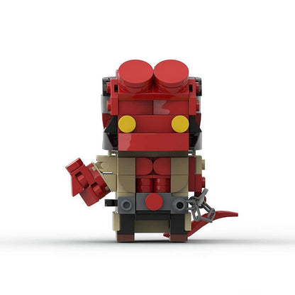 Horned Red Supernatural Anti-Hero MOC Cube Character Building Kit - 1