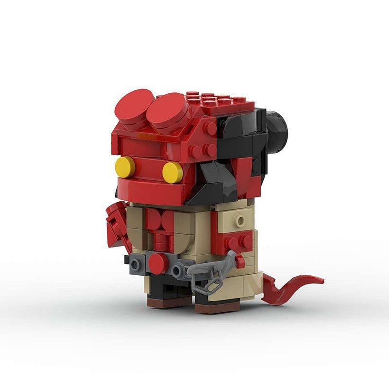 Horned Red Supernatural Anti-Hero MOC Cube Character Building Kit - 2