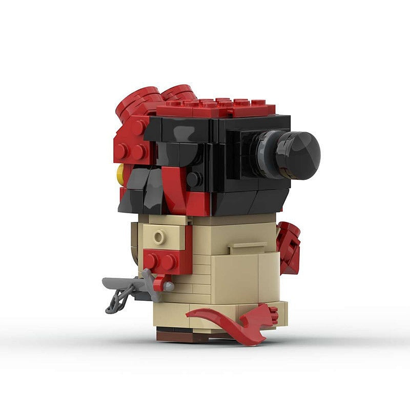 Horned Red Supernatural Anti-Hero MOC Cube Character Building Kit - 3