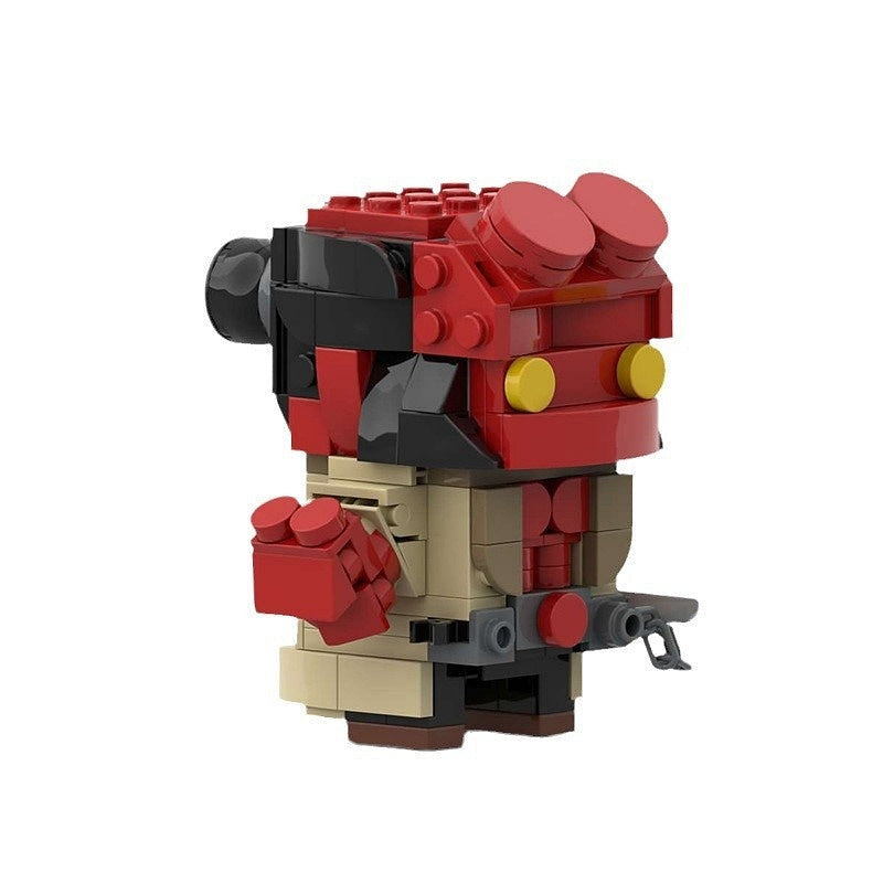 Horned Red Supernatural Anti-Hero MOC Cube Character Building Kit - 5