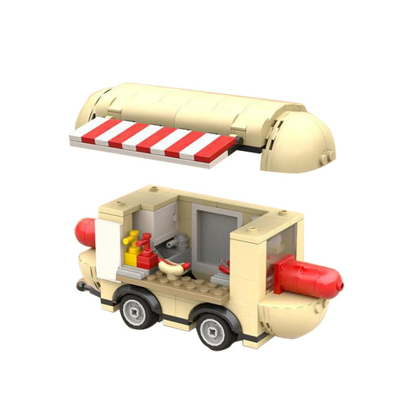 Hotdog Trailer MOC Building Kit | Street Food Vehicle Model - 1