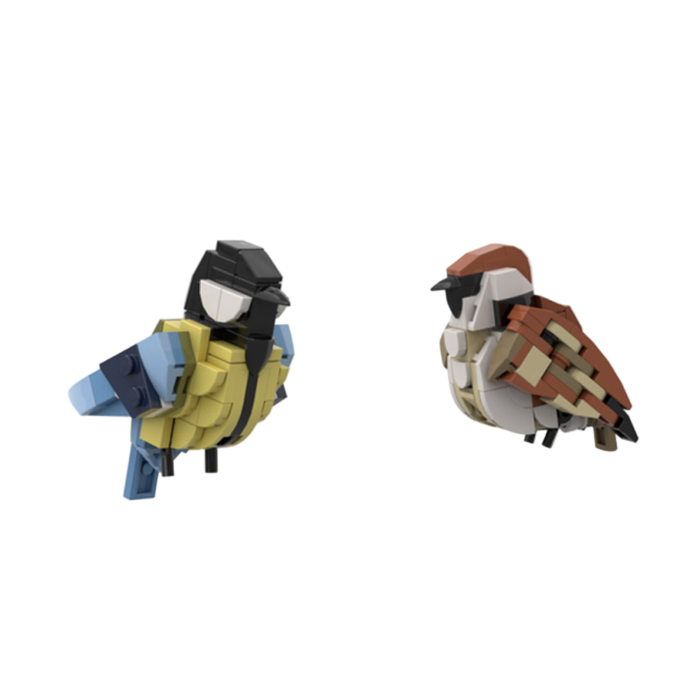 House Sparrow and Great Tit Building Kit | LEGO-Compatible MOC - 1