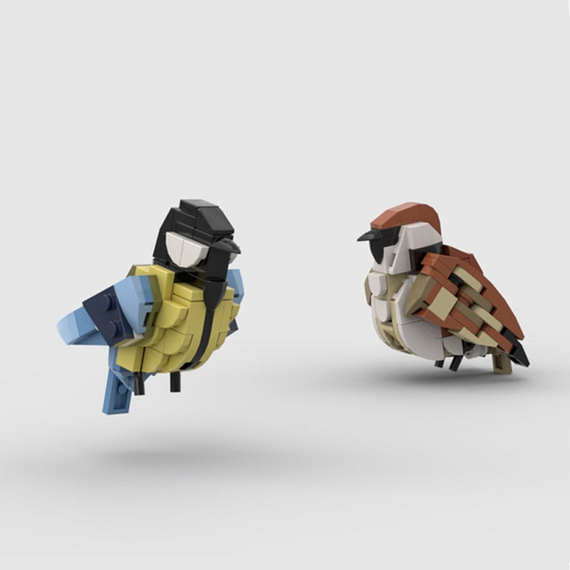 House Sparrow & Great Tit MOC Bird Building Kit - Nature Display Set - 3