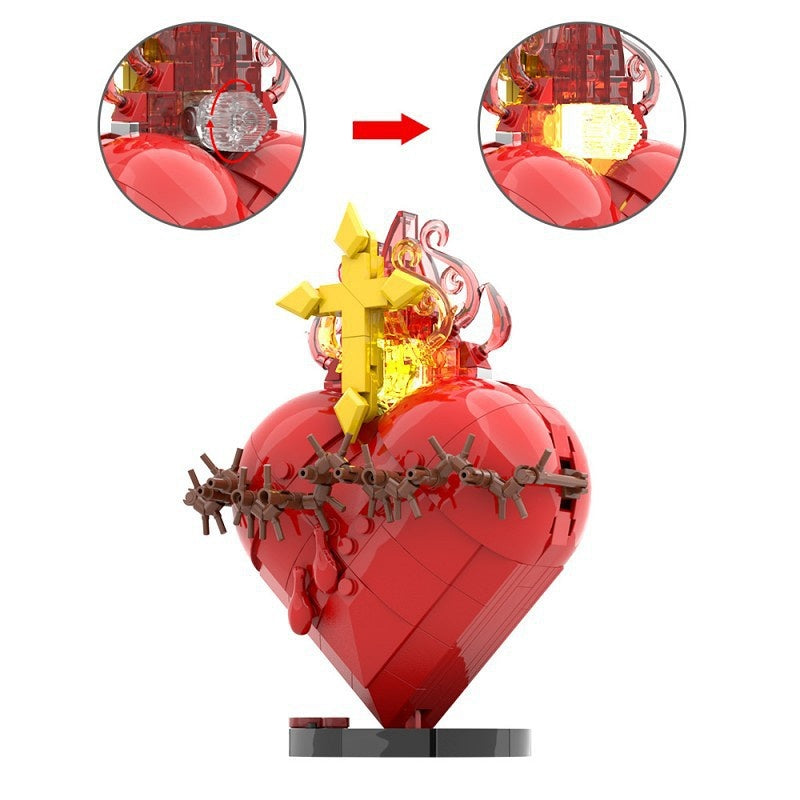 Illuminated Thorned Heart Display MOC Building Kit - 2
