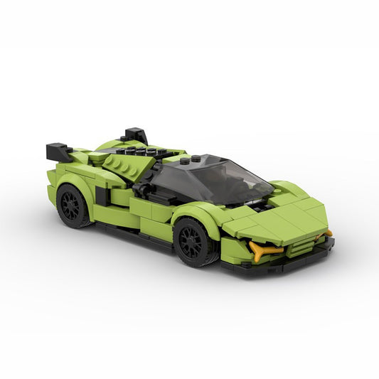Italian Hybrid Hypercar with Engine Building Kit | 8-Stud LEGO-Compatible MOC - 1
