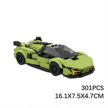Italian Hybrid Hypercar with Engine MOC Building Kit | 8-Stud Supercar Model - 2