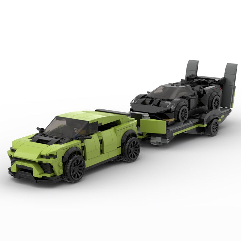 Italian Luxury SUV and Supercar Trailer Building Kit | LEGO-Compatible MOC - 7