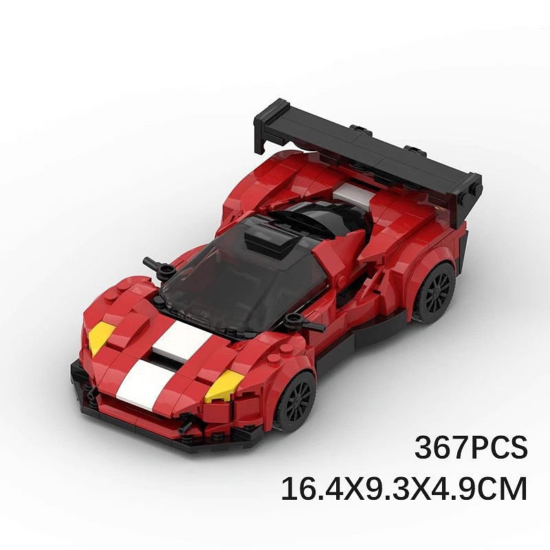 Italian Widebody V8 Track Supercar MOC Building Kit | 8-Wide Vehicle - 6