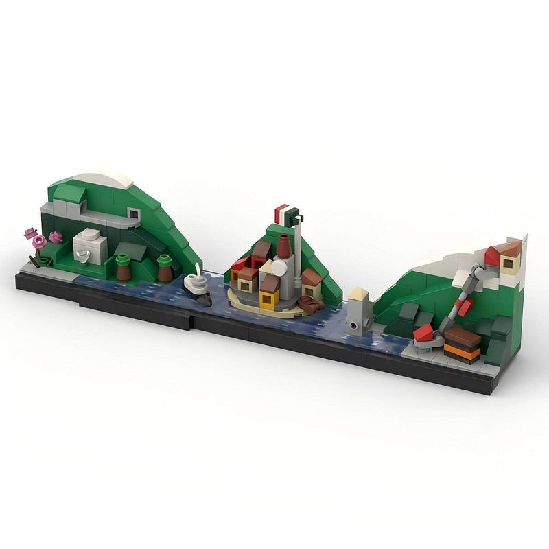 Italy Lake Como Skyline MOC Building Kit | Scenic Architecture Model - 1