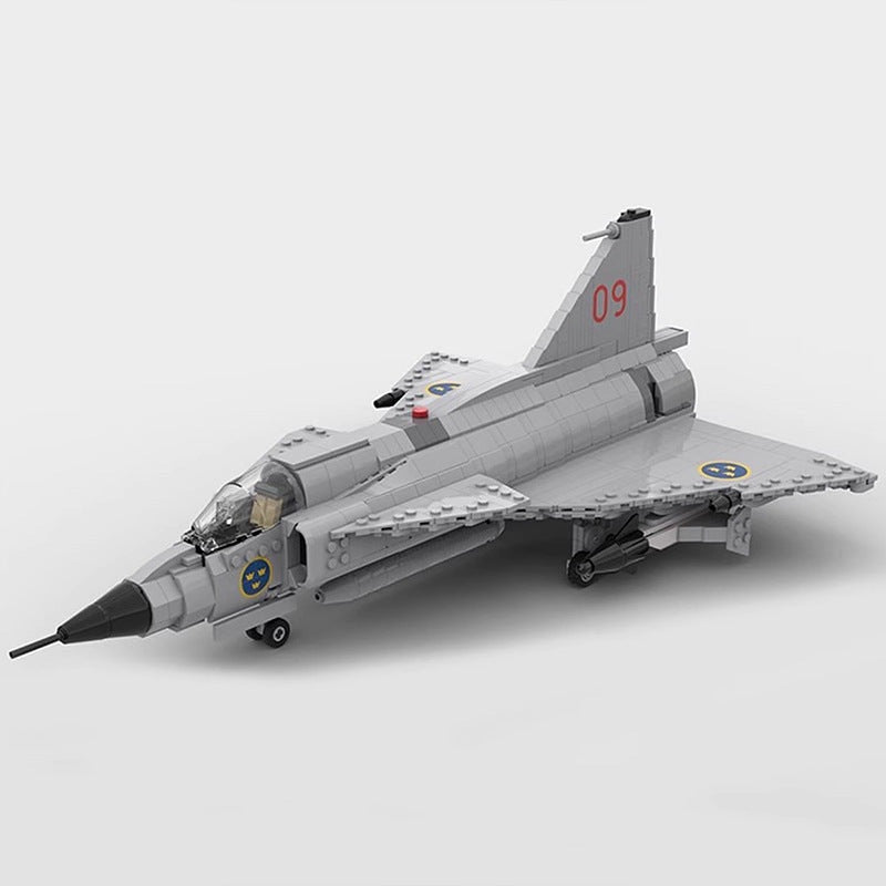 JA & AJ-37 Viggen Fighter Jet MOC Building Kit - 1