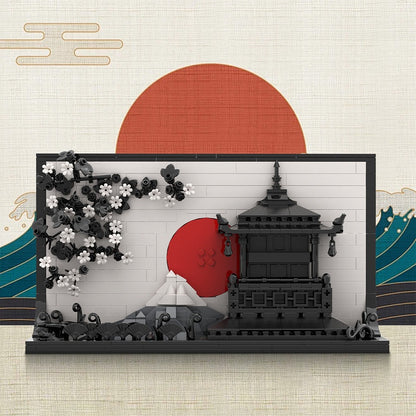 Japanese Art 3D Painting MOC Building Kit | Decorative Wall Display Model - 2