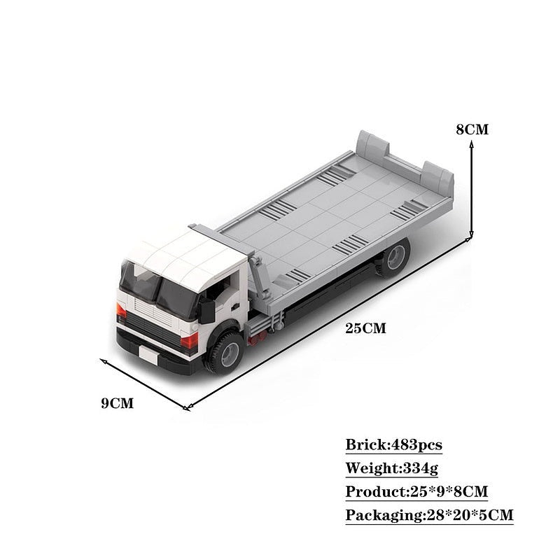 Japanese Flatbed Tow Truck MOC Building Kit | Recovery Vehicle - 4