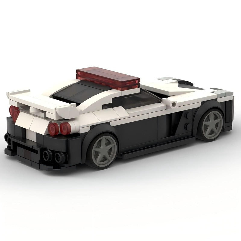 Japanese R35 Turbo Sports Car Police Cruiser Building Kit | LEGO-Compatible MOC - 4