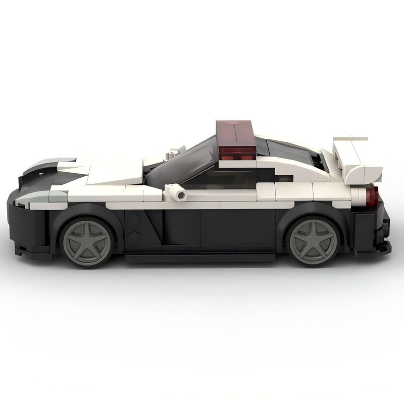 Japanese R35 Turbo Sports Car Police Cruiser Building Kit | LEGO-Compatible MOC - 5