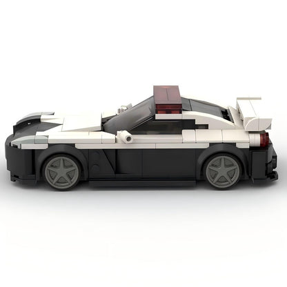 Japanese R35 Turbo Sports Car Police Cruiser Building Kit | LEGO-Compatible MOC - 5