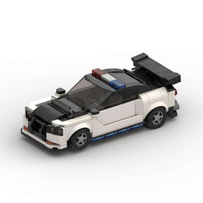 Japanese Tuner Police Pursuit Car MOC Building Kit | Sports Vehicle Model - 1