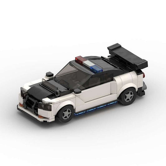 Japanese Tuner Police Pursuit Car MOC Building Kit | Sports Vehicle Model - 1