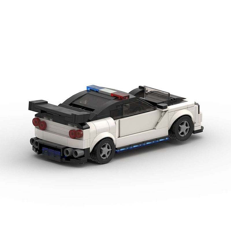 Japanese Tuner Police Pursuit Car MOC Building Kit | Sports Vehicle Model - 2