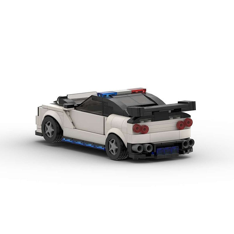 Japanese Tuner Police Pursuit Car MOC Building Kit | Sports Vehicle Model - 4