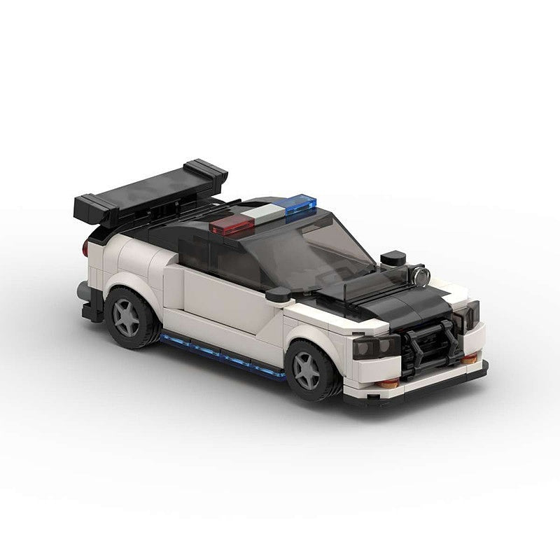Japanese Tuner Police Pursuit Car MOC Building Kit | Sports Vehicle Model - 5