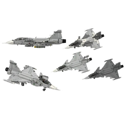 JAS-39 E Fighter Jet MOC Building Kit | 1:35 Scale - 4