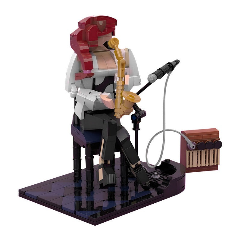 Jazz Saxophonist MOC Building Kit | Musician Display Figure - 1