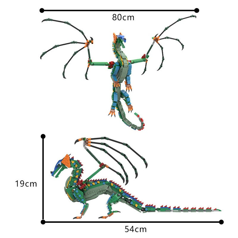 Jungle Rainforest Dragon MOC Building Kit | Mythical Creature Figure - 8